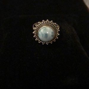 Silver and larimar ring